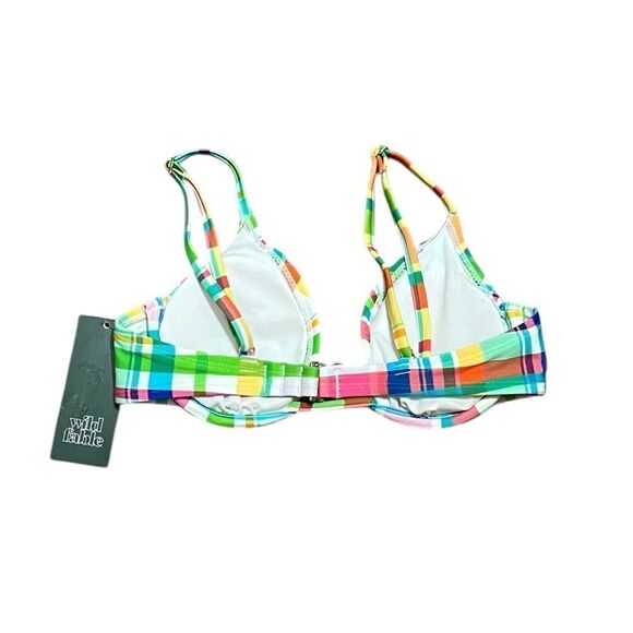 Wild Fable Multicolor Plaid Bikini Swimsuit Top, Size XXS, NWT - Picture 4 of 9